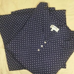 Navy Blue and White Polka Dot Pajamas